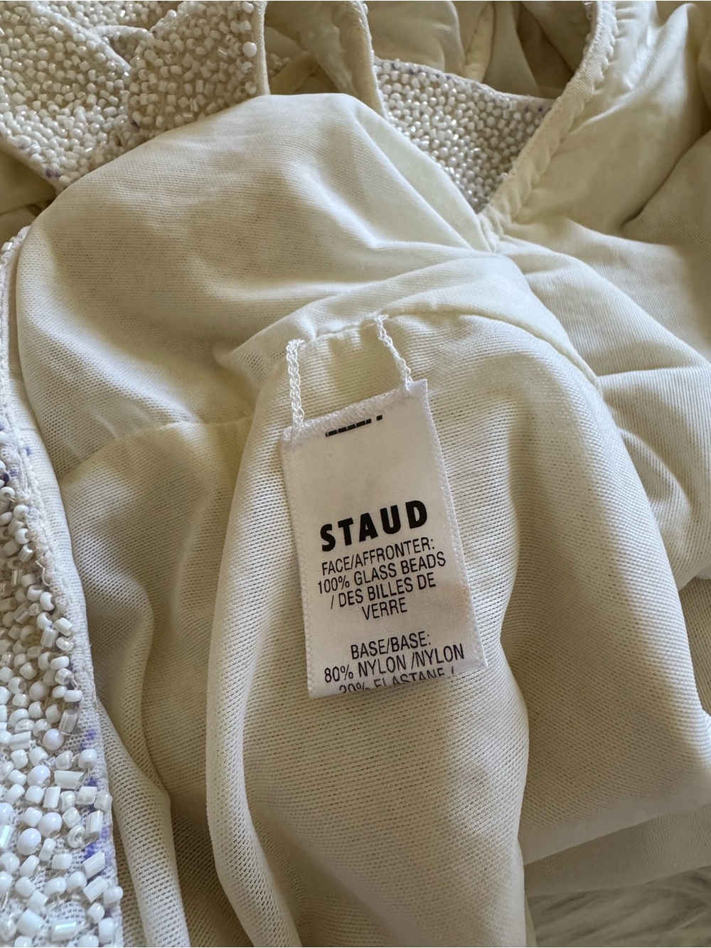 Staud New Le Sable Ivory Cream Mini Dress Small - Picture 14 of 14